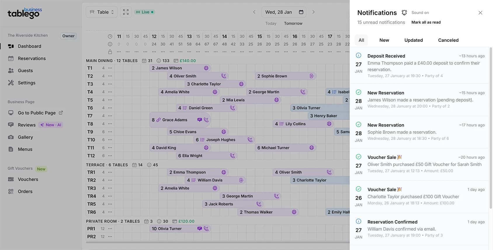 Track updates instantly.